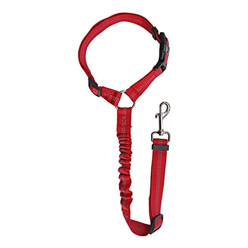 Poo4kark Cute Pet Auto-Hilfsseil, Hunde-Traktionsgürtel, kreisförmiger Ring, elastisch und einziehbar, Streifen, Hundeseil (Red, One Size) von Poo4kark