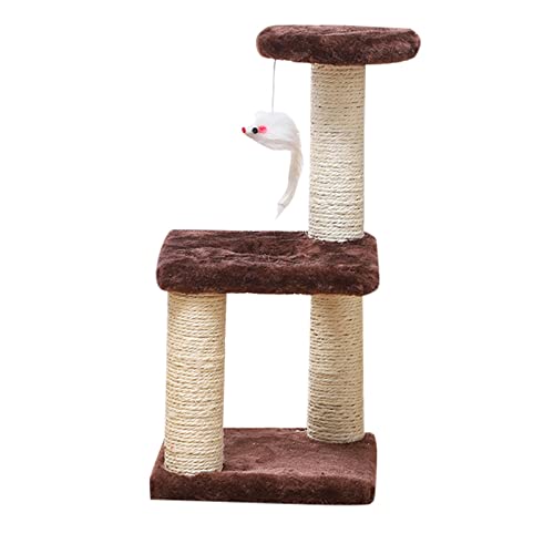 Cute Pet Dreistufiges Katzen-Klettergerüst mit DREI Pfosten, Sisal-Katzenkratzbrett, Katzenspielzeug, Dekompressions-Katzenkratzbaum, Katzen-Klettergerüst, mehrstufiges Haustier-Spielhaus Cute Pet Dreistufiges Katzen-Klettergerüst mit DREI Pfosten, Sisal-Katzenkratzbrett, Katzenspielzeug, Dekompressions-Katzenkratzbaum, Katzen-Klettergerüst, mehrstufiges Haustier-Spielhaus von Poo4kark