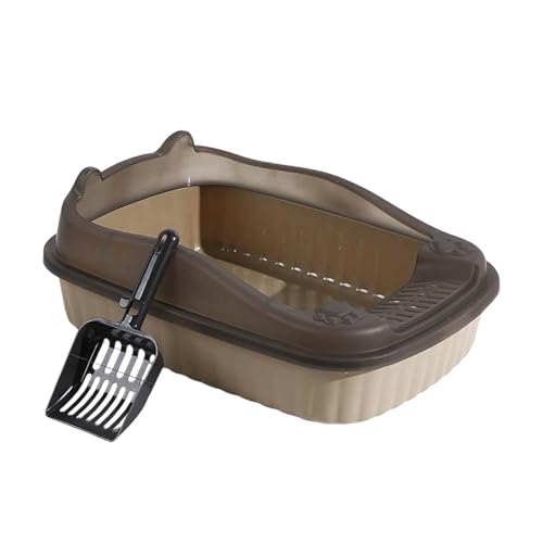 Geschlossene Katzentoilette mit Geruchsverschluss Sichtschutzhaube für Wohnungskatzen (Khaki, 36.5X29X15.5CM) von Poo4kark