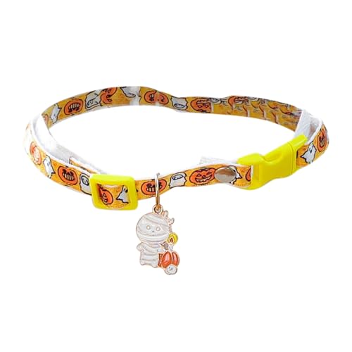 Halloween-Halsband mit niedlichen Charms, verstellbar, für Katzen Feste (B, 10x10x1 cm) von Poo4kark