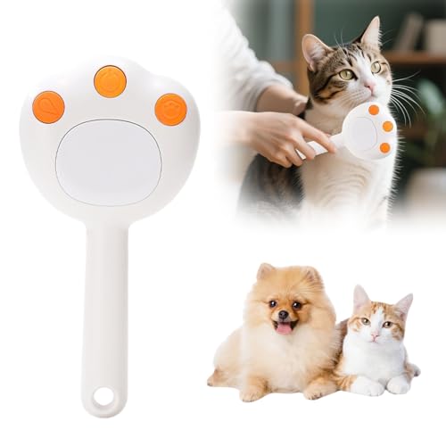 Hochwertige Haustierpflege Bürste für Katze Hund – Vielseitiges Spray Kamm für Massage Reinigung – TPR Material – Ideal für Indoor Nutzung (White, 17x8.5cm) von Poo4kark
