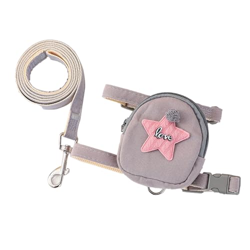 Hochwertiges Brustgeschirr für Hunde Katzen, sicheres Robustes Design, ideal für Outdoor-Aktivitäten, bequem einstellbar (Grey, L) von Poo4kark