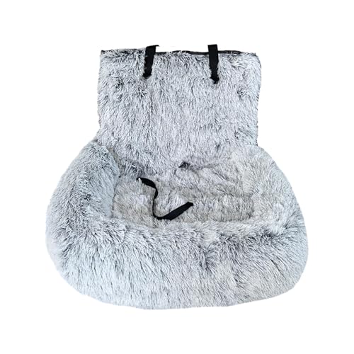 Hundeautositz für Reisen mit Haustieren, abnehmbares leicht zu reinigendes Reisebett für große kleine Hunde, geeignet für alle Fahrzeuge, mit dickem Kissen (Grey, 60x60x50cm) von Poo4kark