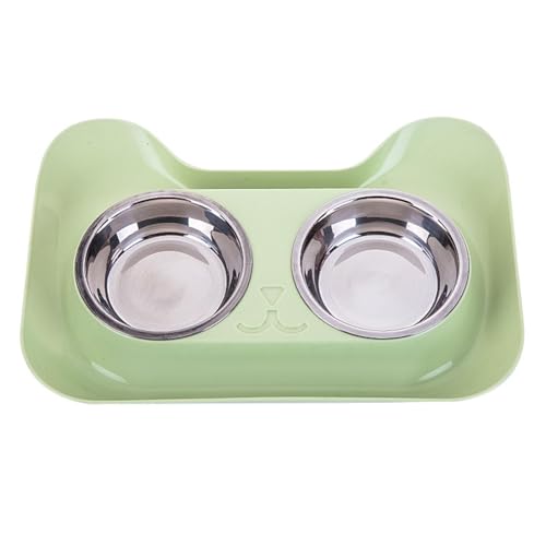 Hundenapf Katzennapf Futternapf Wasserspender Edelstahl Doppelschicht Robust für Hunde Katzen Innen Außen Einsatz Tierbedarf Futtertablett (A, One Size) von Poo4kark