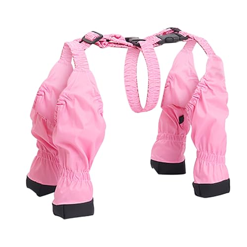 Hundeschuhe für Hunde mit Hosenträgern, atmungsaktive Winterstiefel für Outdoor-Aktivitäten, Verstellbarer Schnallenriemen, sichere Bequeme Passform (C, L) von Poo4kark