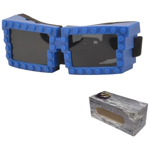 Katzen-Sonnenbrille, Sonnenbrille mit verstellbaren Riemen Sonnenbrillenauge, geeignet für Katzen zum Autofahren/für Outdoor-Aktivitäten (Blue-1, 10x5cm) von Poo4kark
