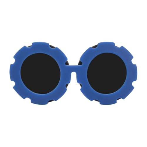 Katzen-Sonnenbrille, Sonnenbrille mit verstellbaren Riemen Sonnenbrillenauge, geeignet für Katzen zum Autofahren/für Outdoor-Aktivitäten (C-Blue, 10x5cm) von Poo4kark