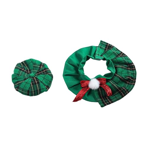 Kostüm-Urlaubsoutfit für kleine mittelgroße Katzen, Festliche Kleidung mit Mütze Schal (F, L) von Poo4kark