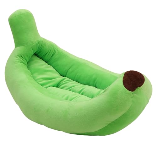 Poo4kark Bananenbett für Hunde kuscheliges Haustierbett weiches Sofa mit Abnehmbarer Hülle ganzjährig nutzbar (Green, One Size) von Poo4kark