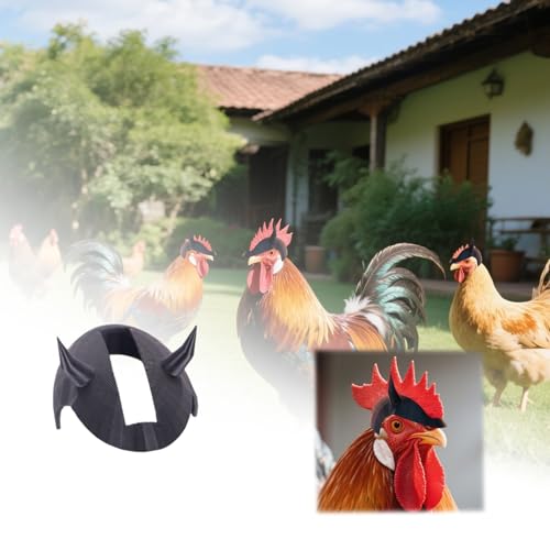 Poo4kark Beliebte Hühner Zubehör Dekorationsartikel Hühnerhut Kunststoff Einzigartiges Geflügel Kostüm Bauernhof Tieraccessoire für Geschmückte Hühner (Black, 8x8cm) von Poo4kark