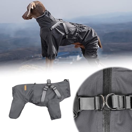 Poo4kark Cute Pet Hunderegenmantel mit vollständiger Abdeckung Vier Beinen | Allwetter-Haustierregenmantel für kleine bis mittelgroße Hunde (perfekt für Teddy Corgis) (Grey, XXXXXXL) von Poo4kark