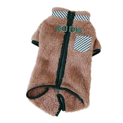 Poo4kark Dog Clothes Hunde-Fleece mit Doppelring, geknöpfte Thermo-Kleidung, Kleiner Hundepullover, weiblicher Hunde-Fleece-Pullover, Hunde-Fleece-Jacke, Hunde-Pullover mit Leine-Ring Zubehör (B, M) von Poo4kark