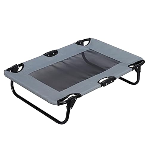 Poo4kark Erhöhtes Hundebett, faltbares Haustierbett, Outdoor-Hundebett mit Design, atmungsaktiv, für kleine mittelgroße Hunde, Hellgrau (Grey, 75x50cm) von Poo4kark