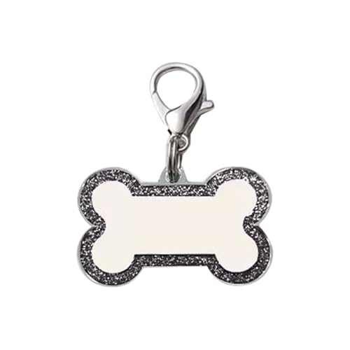 Poo4kark Erkennungsmarken für Hundemarken Katzenmarken. Hundenamensmarke mit 4 Zeilen benutzerdefiniertem Text. Tief gravierte Hundemarke. Normale Größe. Glitzer-Design. (Black, B) von Poo4kark