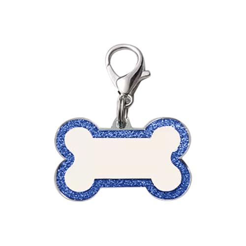 Poo4kark Erkennungsmarken für Hundemarken Katzenmarken. Hundenamensmarke mit 4 Zeilen benutzerdefiniertem Text. Tief gravierte Hundemarke. Normale Größe. Glitzer-Design. (Blue, B) von Poo4kark