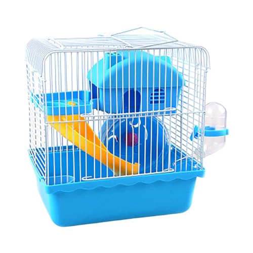Poo4kark Hamsterkäfig Kunststoff Draht, tragbar, leicht, Lebensraum für kleine Zwerghamster, Rennmäuse Mäuse (Blue, 23x17x25cm) von Poo4kark
