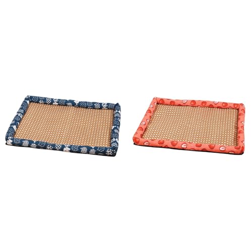 Poo4kark Haustier EIS-Pad Rattan Kühlmatte Vier-Jahreszeiten Hundehütte Matte Sommer Kühlung verschleißfest Haustier Zwinger Platz Schlafmatte (2A, 40X50CM) von Poo4kark