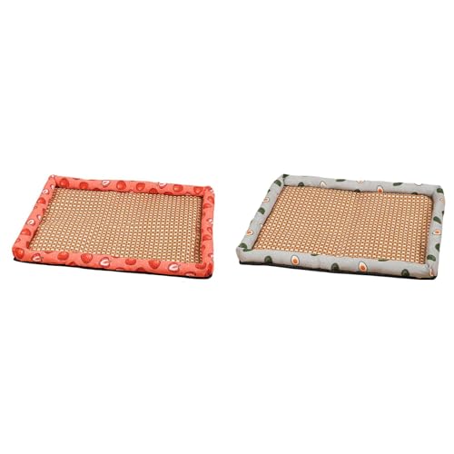 Poo4kark Haustier EIS-Pad Rattan Kühlmatte Vier-Jahreszeiten Hundehütte Matte Sommer Kühlung verschleißfest Haustier Zwinger Platz Schlafmatte (2B, 30X40CM) von Poo4kark