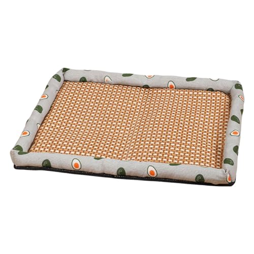 Poo4kark Haustier EIS-Pad Rattan Kühlmatte Vier-Jahreszeiten Hundehütte Matte Sommer Kühlung verschleißfest Haustier Zwinger Platz Schlafmatte (Grvn, 40X50CM) von Poo4kark