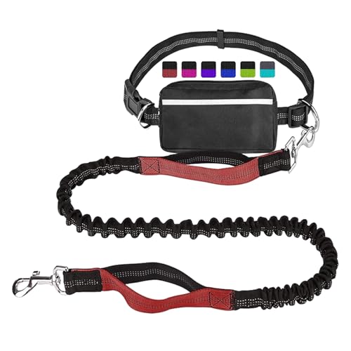 Poo4kark Haustier-Lauf-Traktions-Sportseil-Set, reflektierende Nachtlauf-Sport-Gürteltasche (A, 2.5X172CM) von Poo4kark