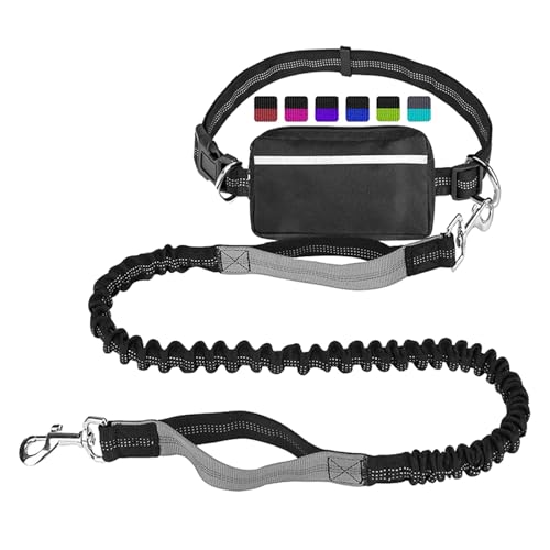 Poo4kark Haustier-Lauf-Traktions-Sportseil-Set, reflektierende Nachtlauf-Sport-Gürteltasche (D, 2.5X172CM) von Poo4kark