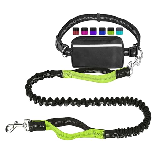Poo4kark Haustier-Lauf-Traktions-Sportseil-Set, reflektierende Nachtlauf-Sport-Gürteltasche (E, 2.5X172CM) von Poo4kark