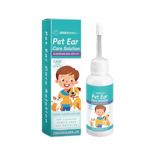 Poo4kark Haustier-Ohrreiniger für Katzen Hunde, Ohrbeschwerden, feuchtigkeitsspendende Reinigung, Dekontaminationspflege, 60 ml (Mint Green, 14.3cm) von Poo4kark