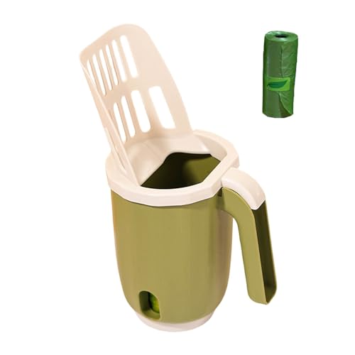 Poo4kark Haustierbedarf, multifunktionaler mit Aufbewahrung für Katzen Hunde, leicht zu reinigende Streu für den Innen- Außenbereich (Green, 25X14X11cm) von Poo4kark