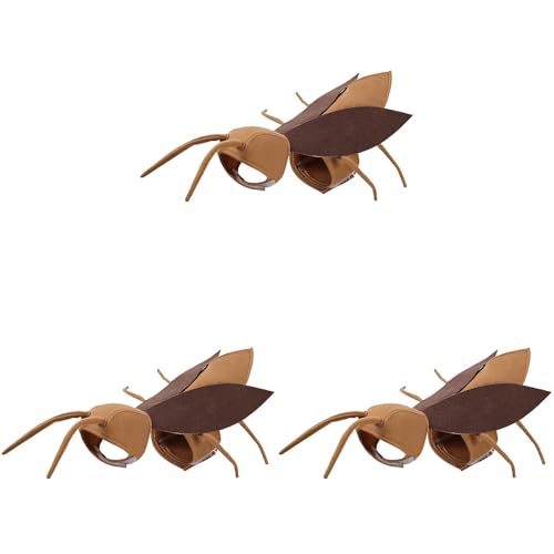Poo4kark Haustiere Cosplay Kakerlaken Karneval Komische Hunde Kakerlaken Kostüm Katzensüße Halloween Kakerlaken Kleid Cockroach Costume (3PCS, AS Show) von Poo4kark