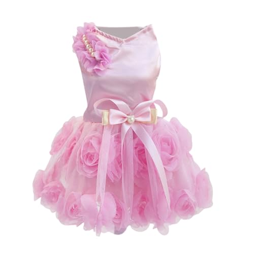 Poo4kark Haustierkleider Frühling Sommer Haustierkleidung Frühling Sommer süße Haustierbedarfskleider Rosenkleid (C, M) von Poo4kark