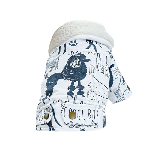 Poo4kark Haustierkleidung Herbst und Winter Produkte mit dickem Woll-Jeansmantel, Hunde- und Katzenkleidung, halbwarmer Baumwollmantel Napf Unterlage Hund (E, XL) von Poo4kark