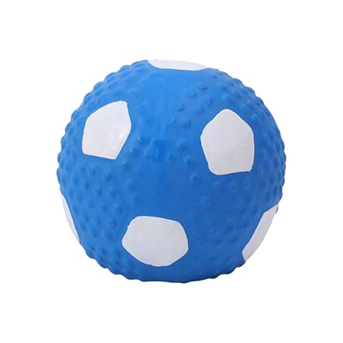 Poo4kark Haustierspielzeug Latex mit Sound, selbstaufblasendes Fußball-Rugby- für Hunde Katzen, interaktives Puzzle- (Blue, 9cm) von Poo4kark