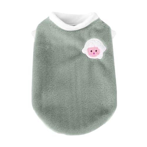 Poo4kark Herbst- Winterkleidung für zweibeinige Haustiere, warme, niedliche Plüsch-Haustierkleidung, Katzenkleidung Chihuahua Hundepullover (Green, XS) von Poo4kark