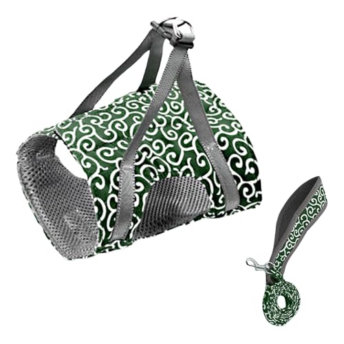 Poo4kark Hochwertiges Haustierzubehör für Hunde Katzen, langlebig, funktionales Design mit traditionellem Blumenmuster, ideal für Innen- Außenbereich (Green, XS) von Poo4kark
