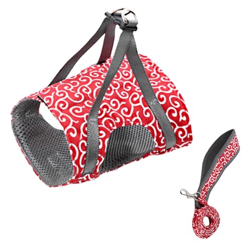 Poo4kark Hochwertiges Haustierzubehör für Hunde Katzen, langlebig, funktionales Design mit traditionellem Blumenmuster, ideal für Innen- Außenbereich (Red, S) von Poo4kark
