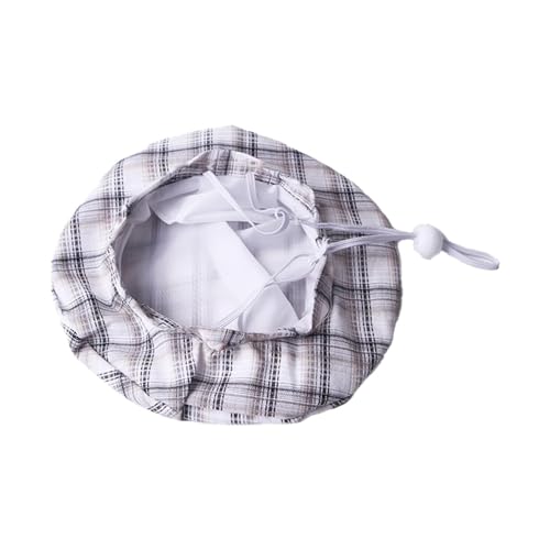 Poo4kark Hund Beret Hut Artist Cat Cap Haustier Französisch Beret Cap Stirnband mit verstellbaren Kinnriemen, Karneval Katze Haar Accessoire Requisiten für Party (Grau, ø18CM) von Poo4kark