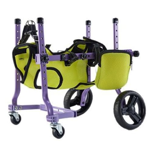 Poo4kark Hund Rollstuhl Mobilitätshilfe Verstellbarer Hinterbeine Rollwagen Unterstützung Für Verletzte Gelähmte Haustiere (Yellow, 40X20X10cm) von Poo4kark