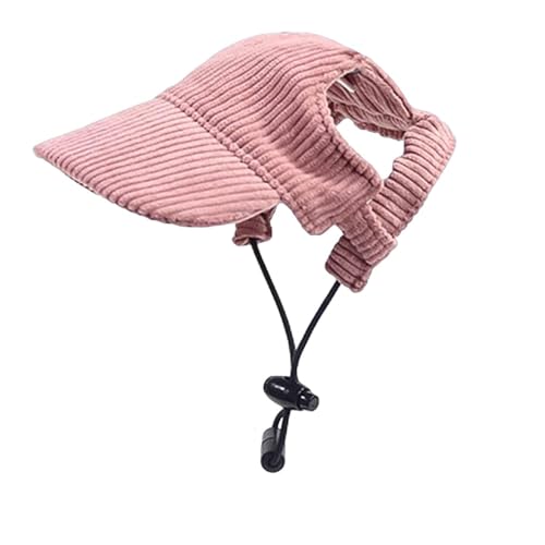Poo4kark Hunde Baseballmütze, Verstellbar Sommer Sonnenschutz Kätzchen Hut Sonnenhüte mit Ohrlöchern, Haustier Sommer Hut für Welpen Hunde (Pink, M) von Poo4kark