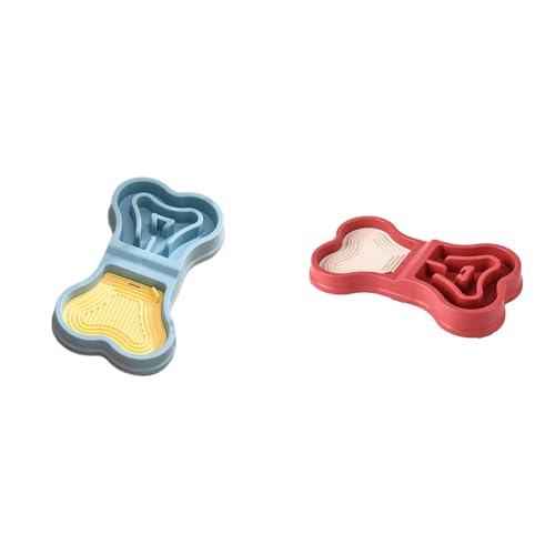 Poo4kark Hunde Langsamer Fressnapf, Puppies Slow Feeder Hundenapf, Hundenapf Einfügung, Anti Schling Napf Hundenapf, Übermäßiges Essen für Hunde Katzen (2A, 34.7X19.7X4.7CM) von Poo4kark