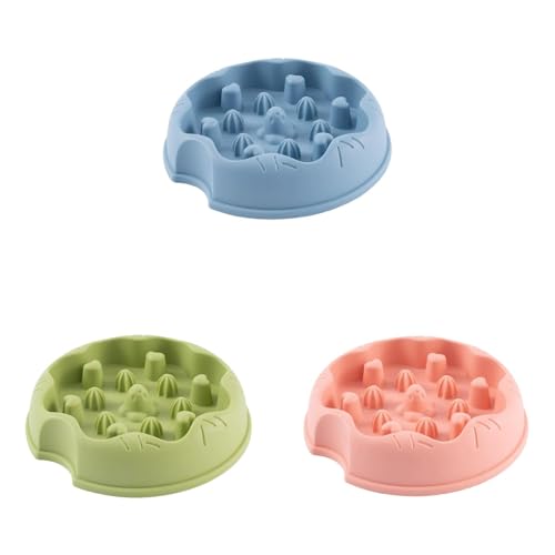 Poo4kark Hundenapf, Anti-schling Napf Hund – Rutschfester Food Devices Slow Feeder Hundenapf für Mittelgroße Hunde Pet Slow Food Bowls (3ER Y, 20X20X5CM) von Poo4kark