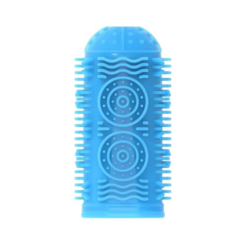 Poo4kark Hundezahnbürstenset Fingerzahnbürste für Hunde Fingerzahnbürste für Hunde Zahnreinigung Pflege Haustierzahnbürste (Blue, 5.1x2.2cm) von Poo4kark