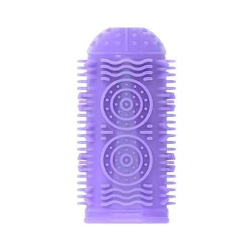 Poo4kark Hundezahnbürstenset Fingerzahnbürste für Hunde Fingerzahnbürste für Hunde Zahnreinigung Pflege Haustierzahnbürste (Purple, 5.1x2.2cm) von Poo4kark