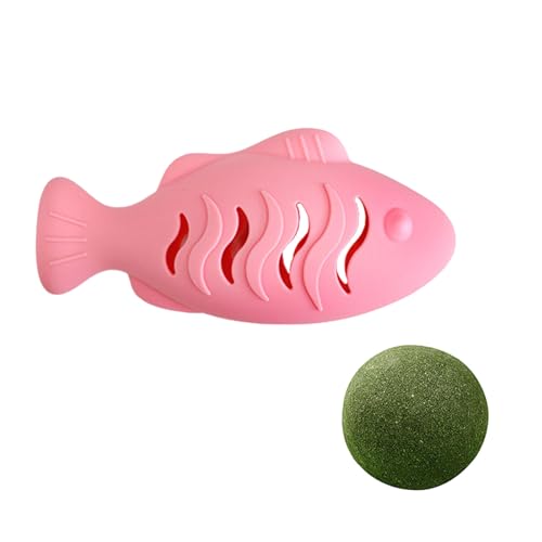 Poo4kark Interaktives Katzenzahnbürsten-Spenderspielzeug in Fischform, Silikon, ideal für die Selbstunterhaltung (12x6cm) von Poo4kark