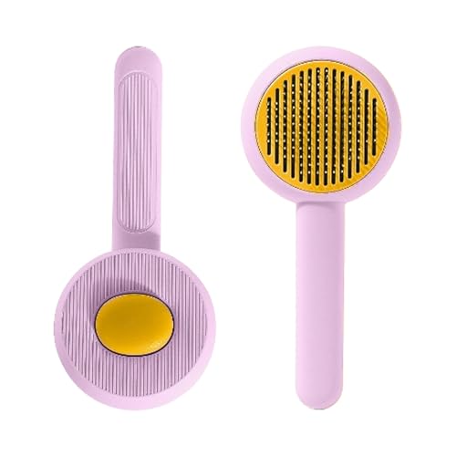 Poo4kark Kamm für Haustiere, Katzen, Edelstahl, Nadelkamm, Massage-Haarbürste mit einem klick, Haarentfernung für Hunde, schwimmender Haarkamm, für Haustiere (B, 17X8.1cm) von Poo4kark