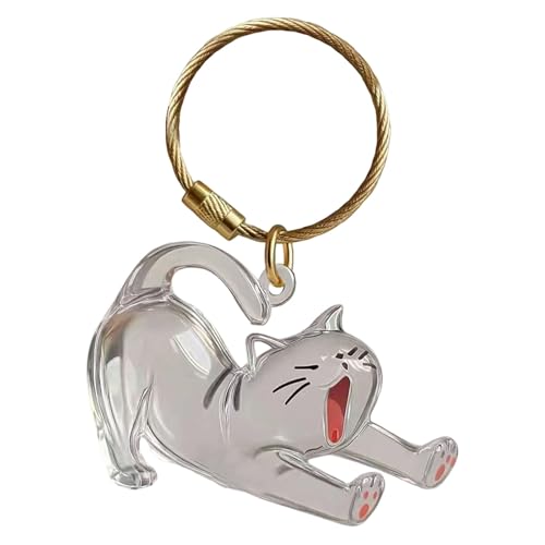 Poo4kark Katzen Anhänger Haar Sammelbox Transparenter Acryl Organizer Haustier Gedenken Schlüsselanhänger Mit Aufhängehaken Für Erinnerungsstücke (C, One Size) von Poo4kark