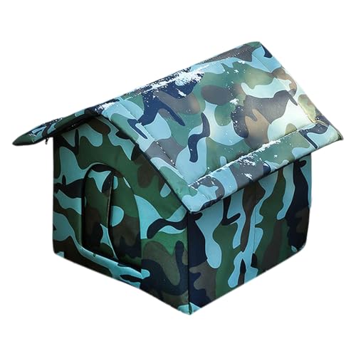 Poo4kark Katzenbett Outdoor Für Draußen Mit Abnehmbarem Kissen Reißverschluss Gemütlicher Schlafplatz Für Kleine Haustiere (Green, One Size) von Poo4kark