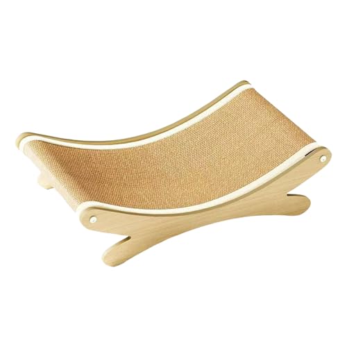 Poo4kark Katzenkratzstuhl erhöhtes Bett für Katzen, Strandstuhl Liege mit Sisalmatte für optimalen Komfort Spielspaß (Khaki, 50x30x13cm) von Poo4kark