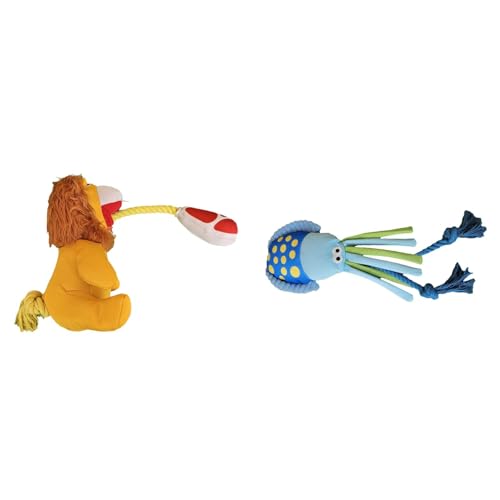 Poo4kark Kauspielzeug für Welpen Zugseil Rohseil Beißbeständig Zug Fluss Plüse Spielzeug Schleifen Zahn Hund Spielzeug Stimme interaktive Hund Zubehör (2ER A, As Show) von Poo4kark