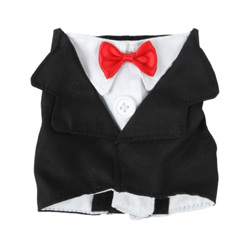 Poo4kark Kleines Haustier Dress Up Kleidung Haustier Gentleman Fliege Brust- und Rückendekoration (Black, XL) von Poo4kark