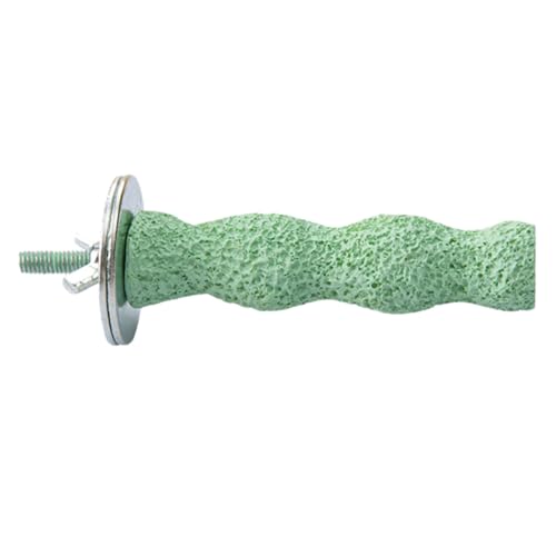Poo4kark Kunstharz Vogelstangen für Käfige, rutschfestes Kauspielzeug, Kalziumspielzeug zur geistigen Anregung (Light Green2, 12X6.5cm) von Poo4kark